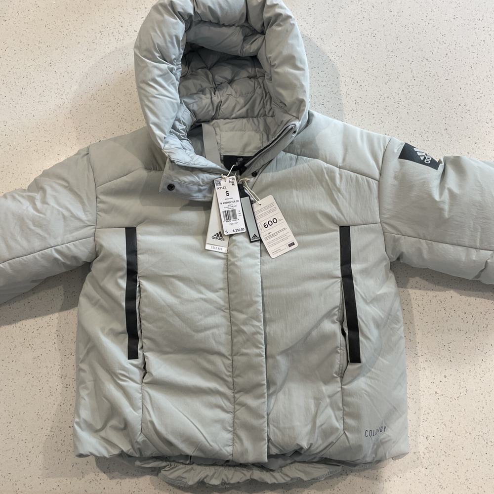 ADIDAS WOMEN WONDER SILVER MYSHELTER COLD.RDY 600 DOWN JACKET SIZE S‎ NWT